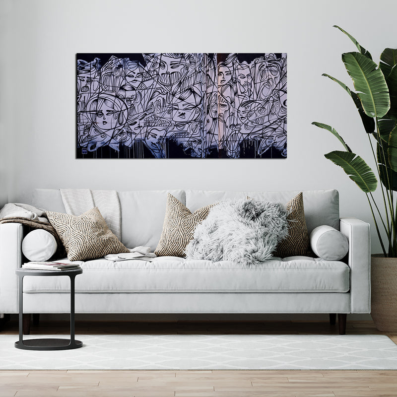 Modern Art Face Canvas Wall Painting