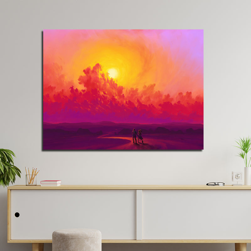 Abstract Sunset Canvas Wall Painting