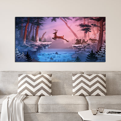 Abstract Deer Canvas Wall Painting