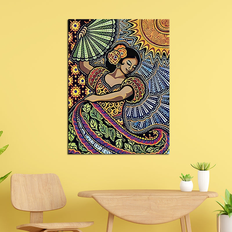 Dancing Girl Pattern Design Canvas Wall Painting