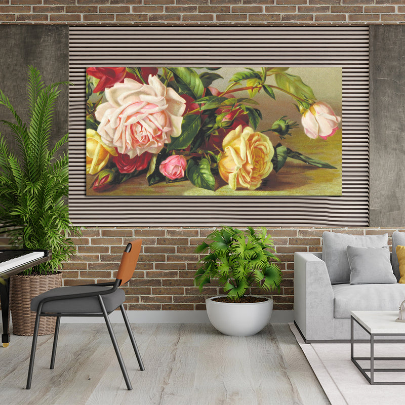 Multi Color Rose Canvas Wall Painting
