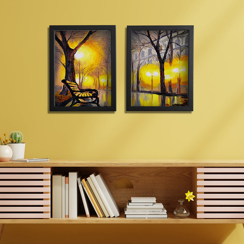 Black , Wood wall photo frame set of 2