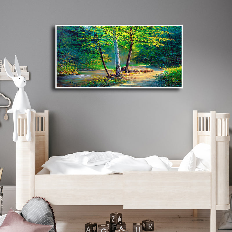 Green Forest Canvas Floating frame Wall Painting