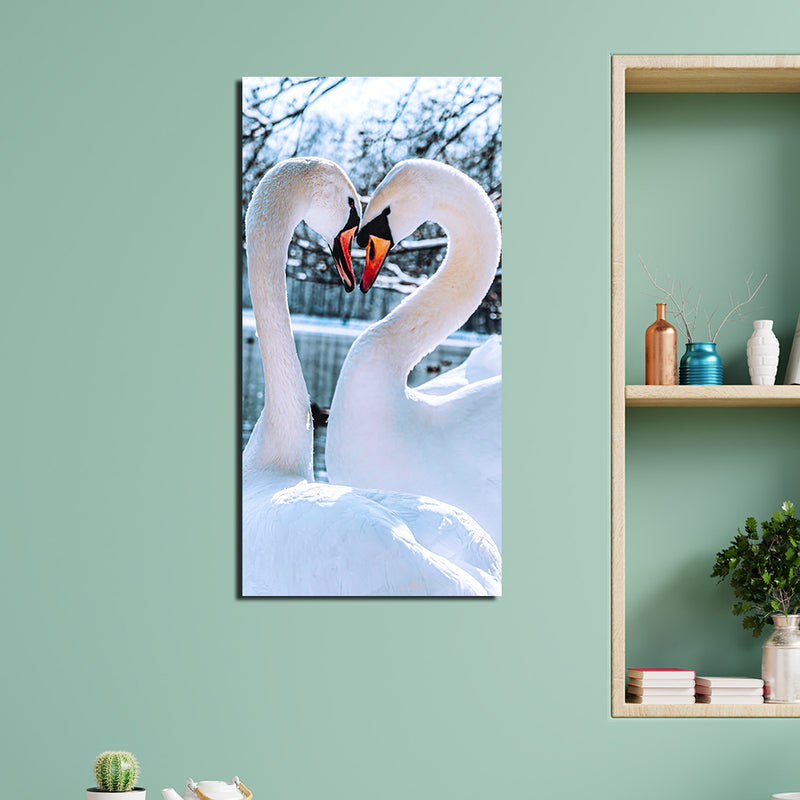Couple Swan Love Canvas Wall Painting