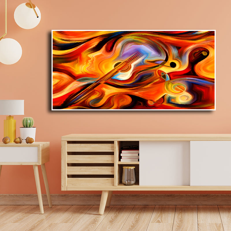 Colorful Human and Musical Canvas Wall Painting