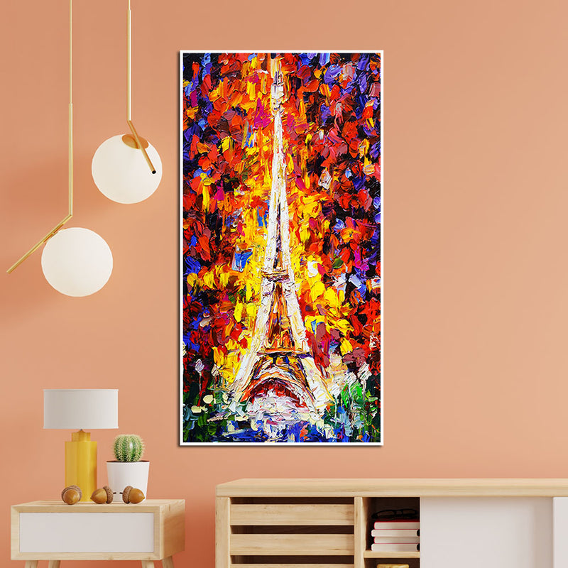 Eiffel Tower Abstract Art Floating Frame Canvas Wall Painting