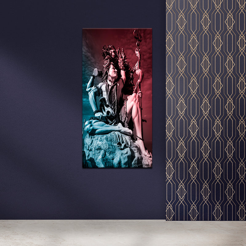Lord Shiva Colourful Canvas Wall Painting