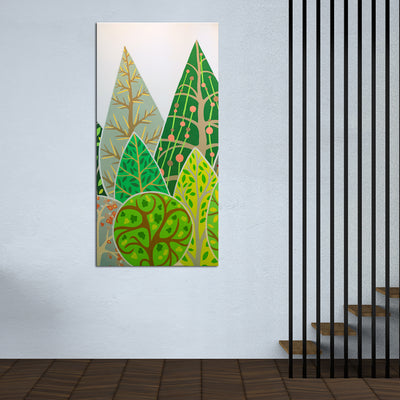 Illustration Tree Canvas Wall Painting