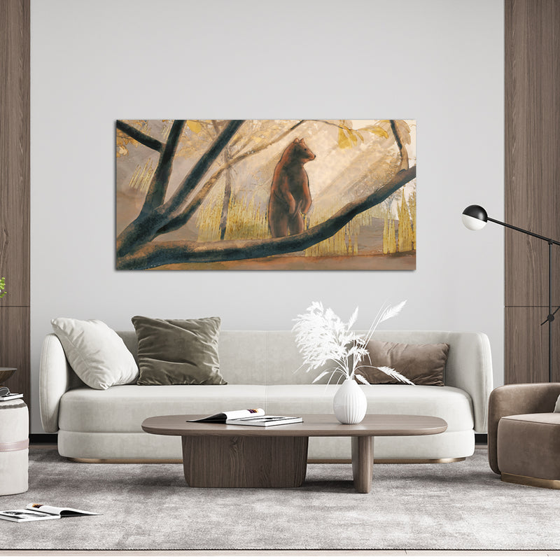 Bear In Forest Canvas Wall Painting