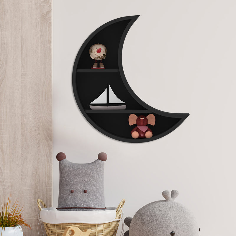 Moon Backlit Wood Wall Kids Shelf