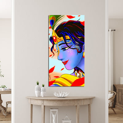 Illustration Krishna Canvas Wall Painting