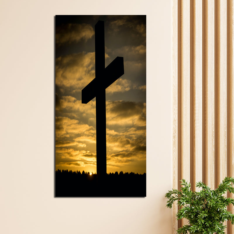 Jesus Cross Sunrise View Canvas Wall Painting