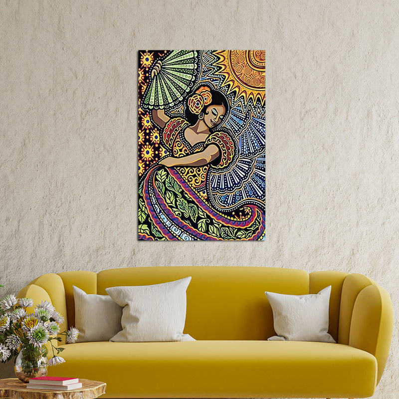 Dancing Girl Pattern Design Canvas Wall Painting