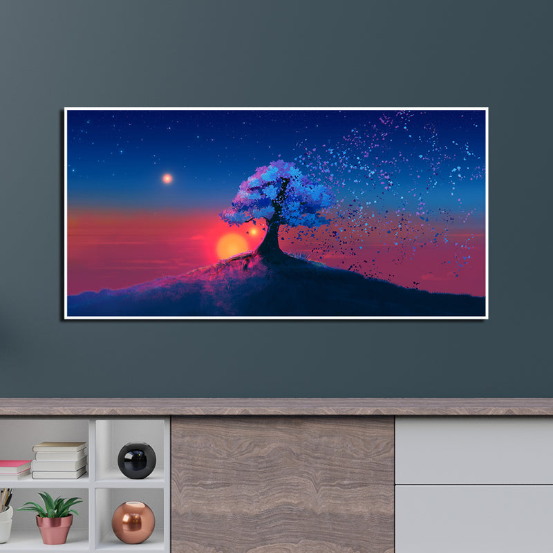 Abstract Tree Modern Canvas Floating Frame Wall Painting