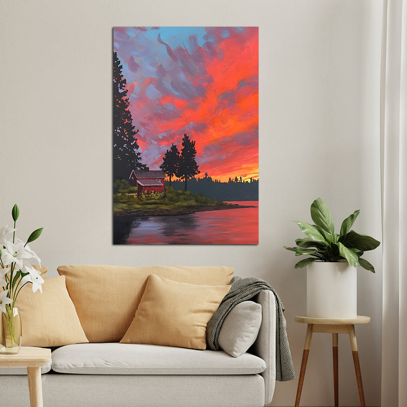 Abstract Colourful Sky Canvas Wall Painting