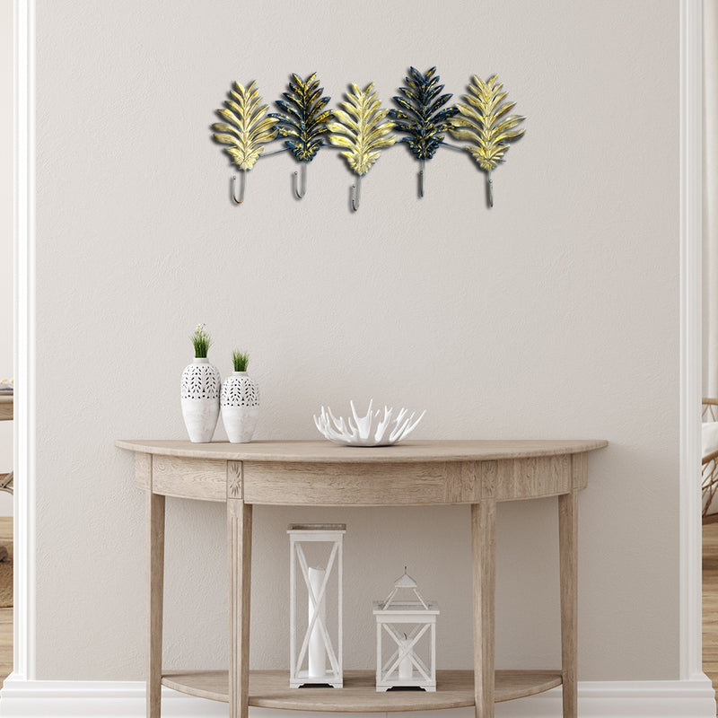 Leaf in black and golden color Large Metal Wall Art