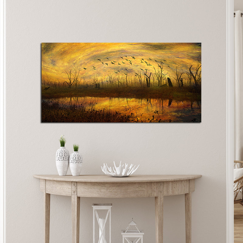 Abstract Village View Painting Canvas Wall Painting
