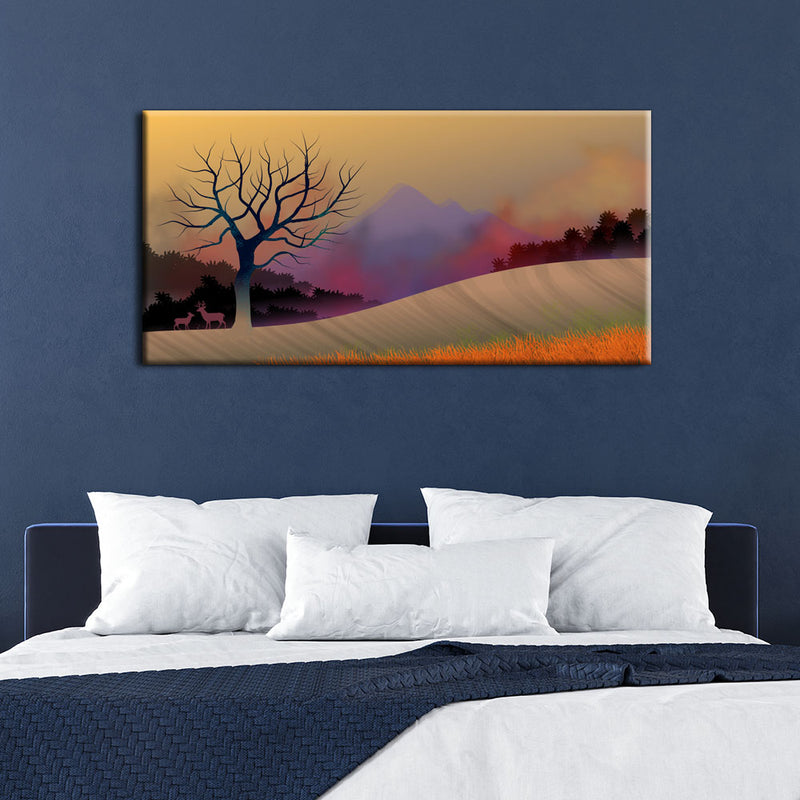Illustration Of Tree Canvas Wall Painting