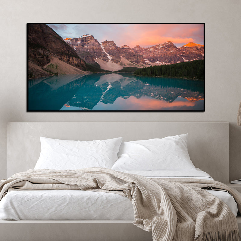 Mountain River View Canvas Floating Frame Wall Painting