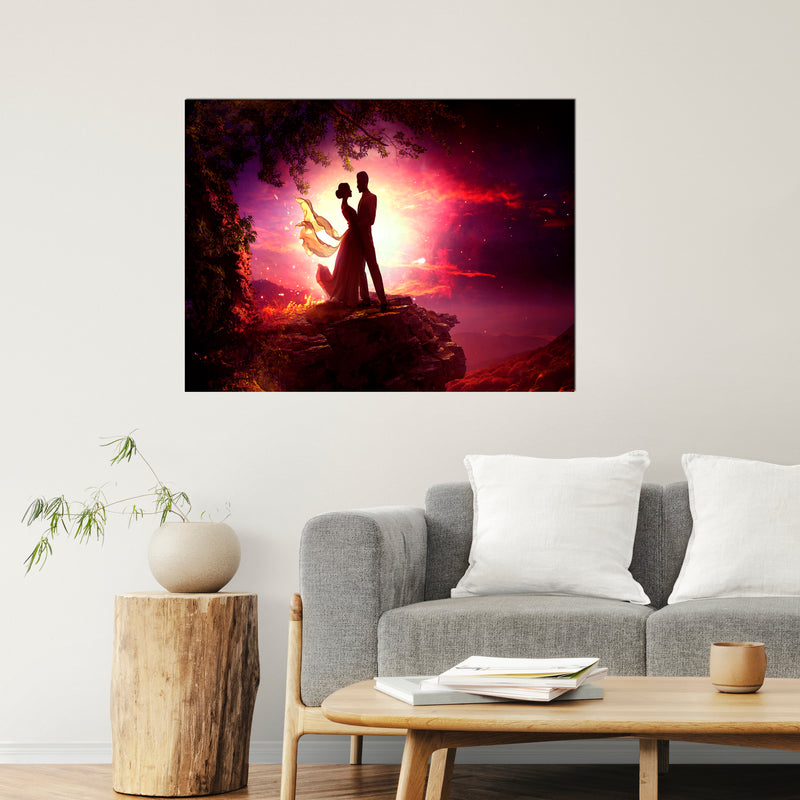 Dancing couple Looking At Each Other Wall Painting On Canvas