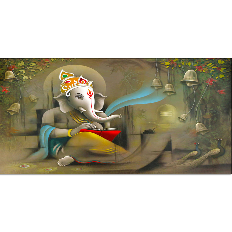 Lord Ganesha Beautiful View Canvas Wall Painting
