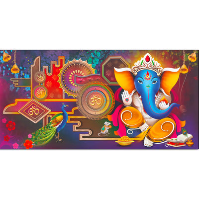 Artistic Ganesha Canvas Wall Painting by DecorGlance