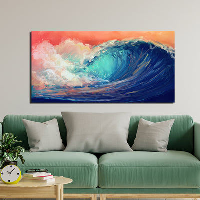 Colourful Sea Waves Canvas Wall Painting