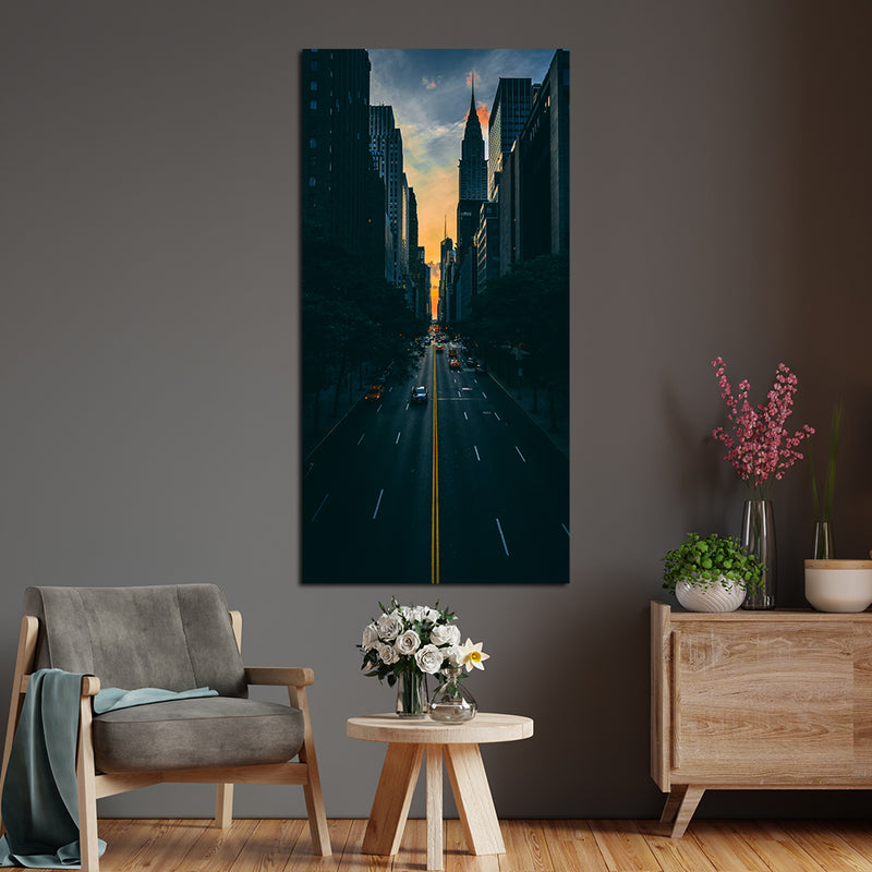 City Street View Canvas Wall Painting