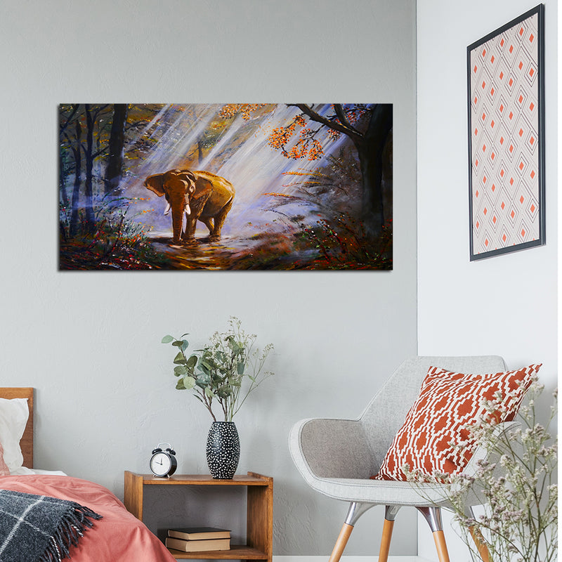 Artistic Elephant Canvas Wall Painting