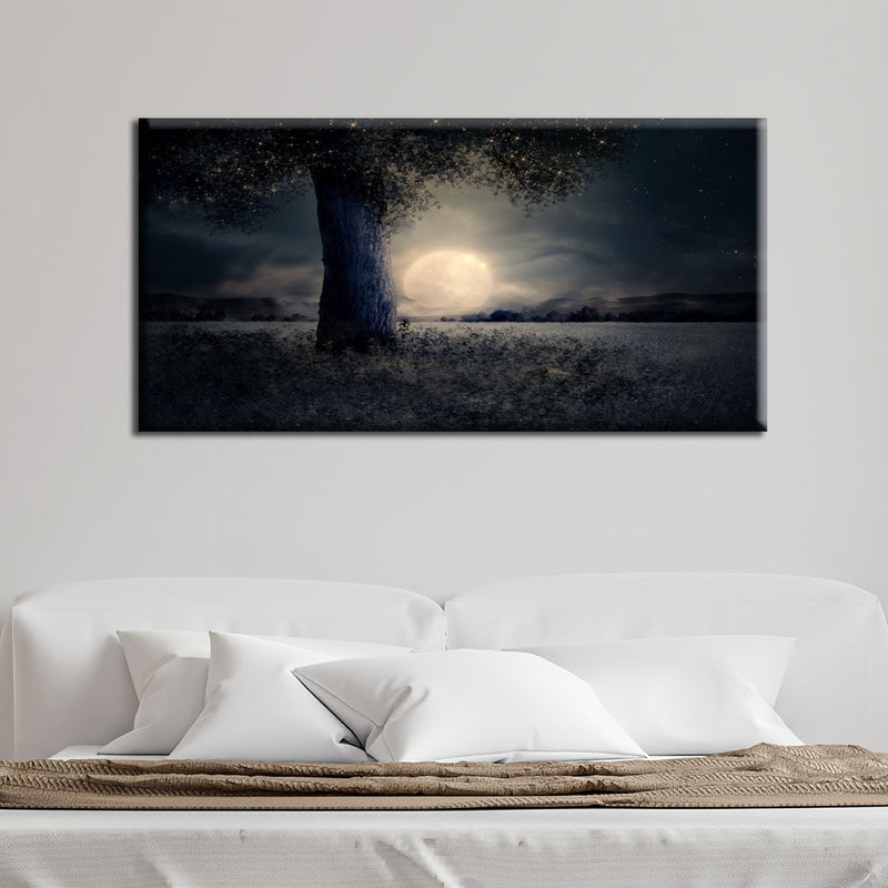 Moon On The Earth Canvas Wall Painting