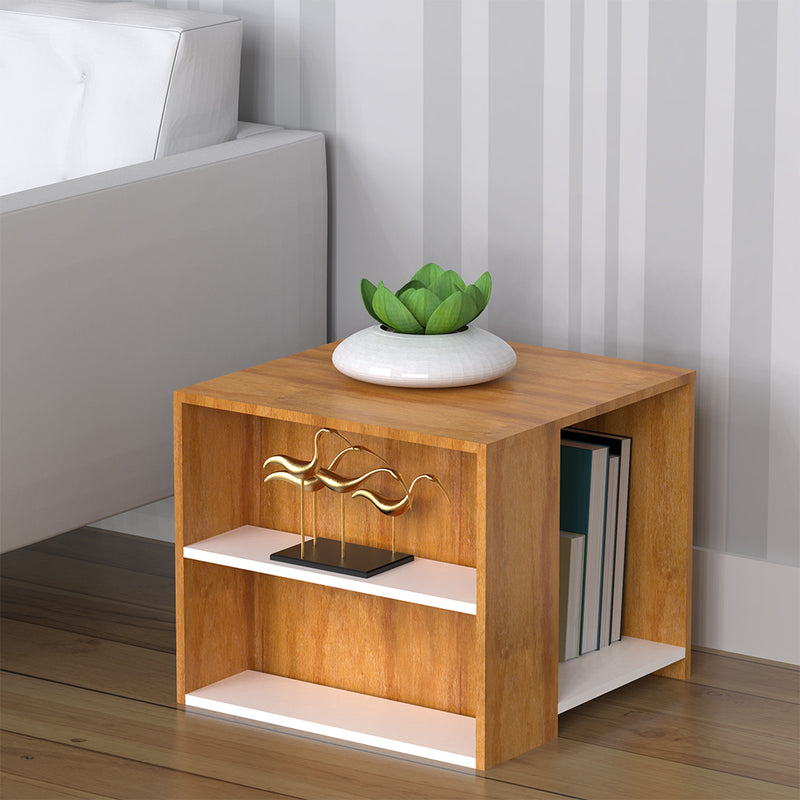 Duo Side Table With Wooden Finish