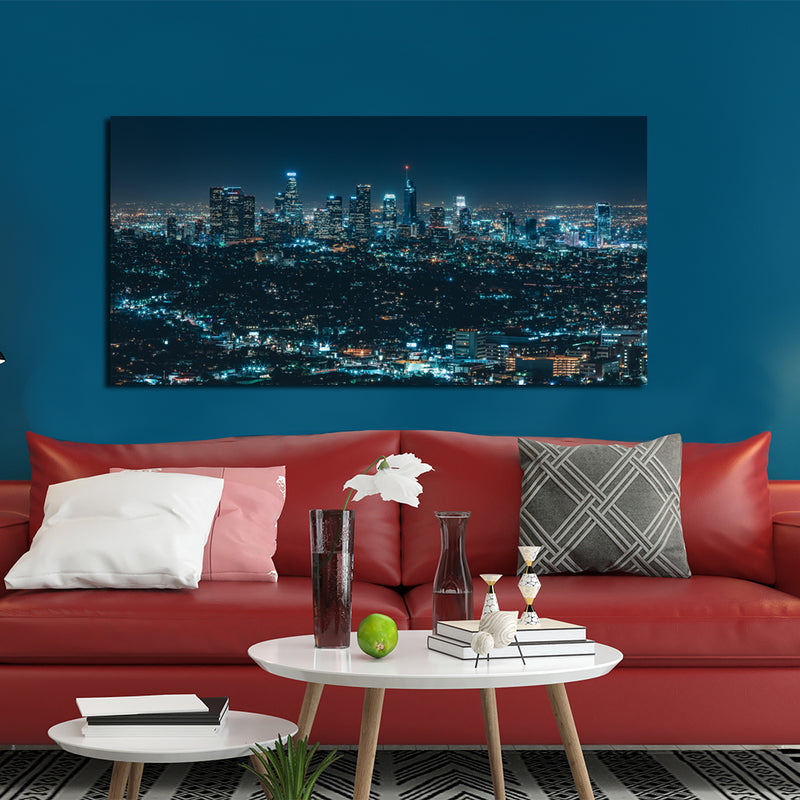 City View At Night Canvas Wall Painting
