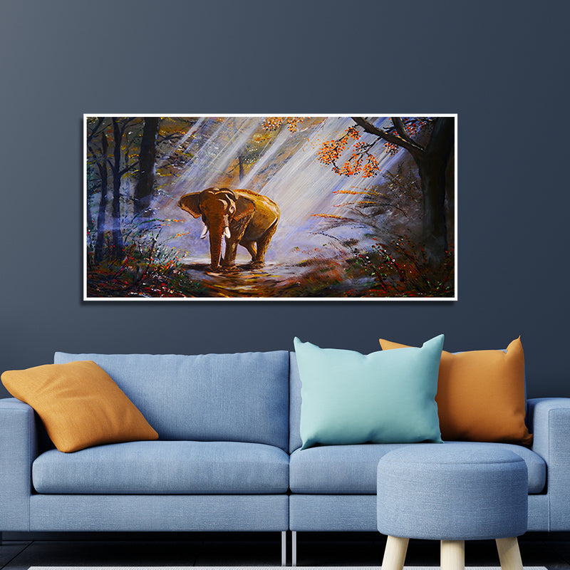 Artistic Elephant Canvas Floating Frame Wall Painting
