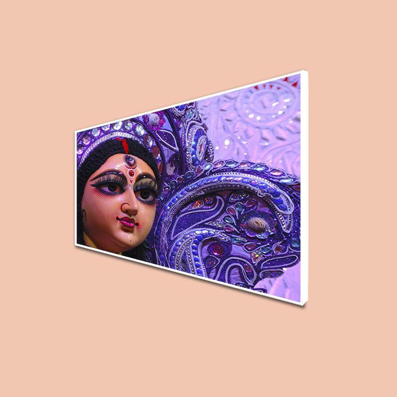 Goddess Durga Canvas Floating Frame Wall Painting