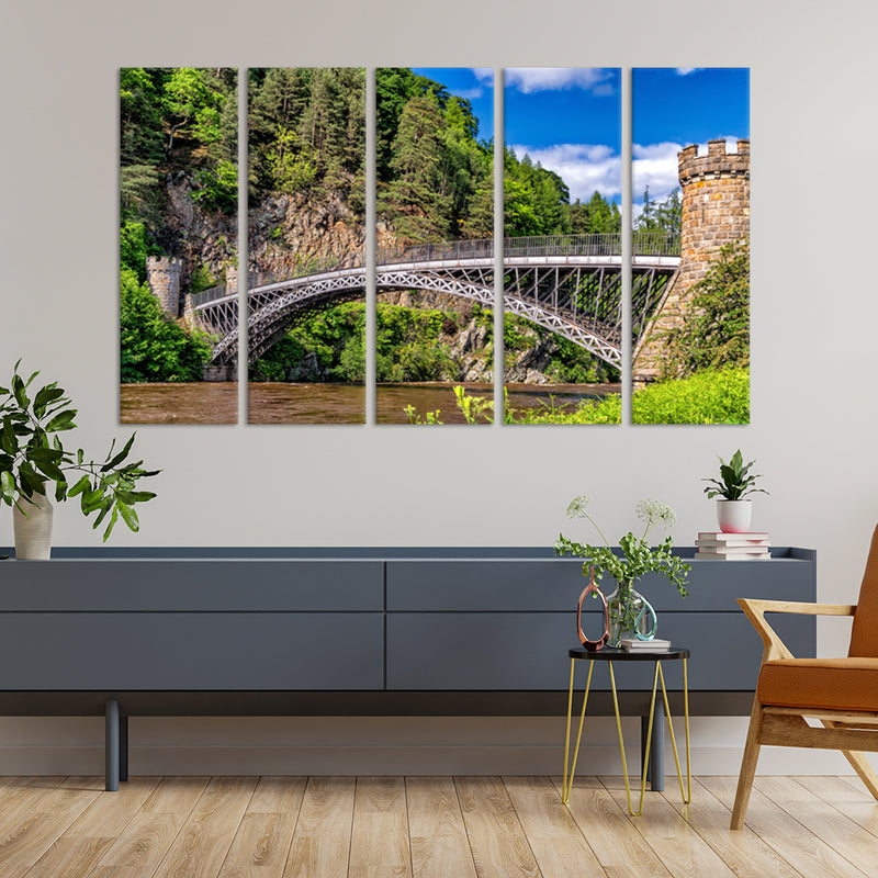 Huge Bridge Canvas Wall Painting - With 5 Panel