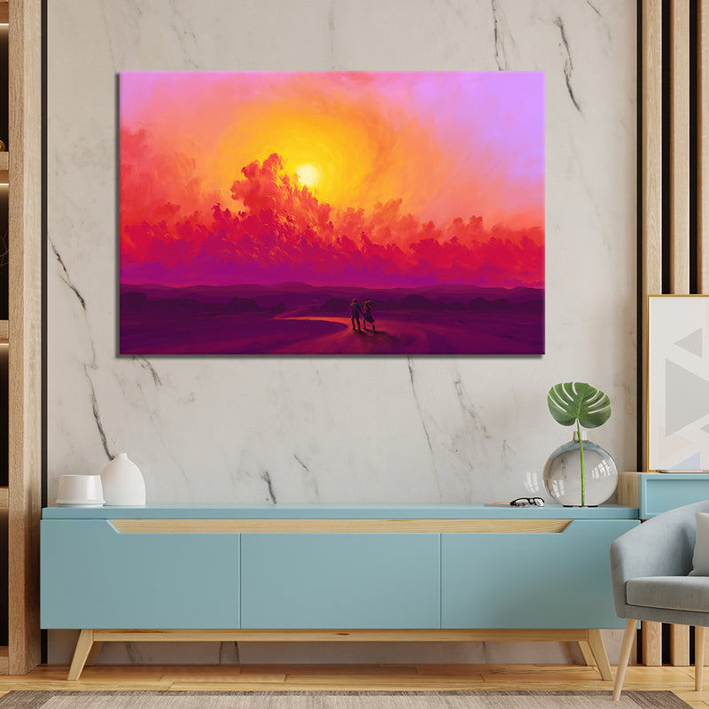 Abstract Sunset Canvas Wall Painting