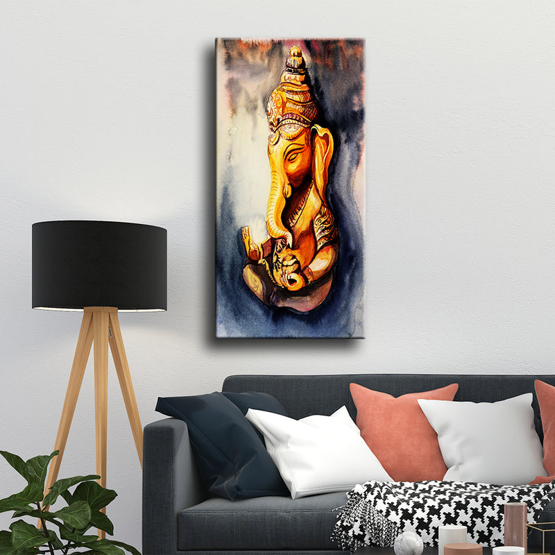 Ganesha Illustrative Canvas Wall Painting