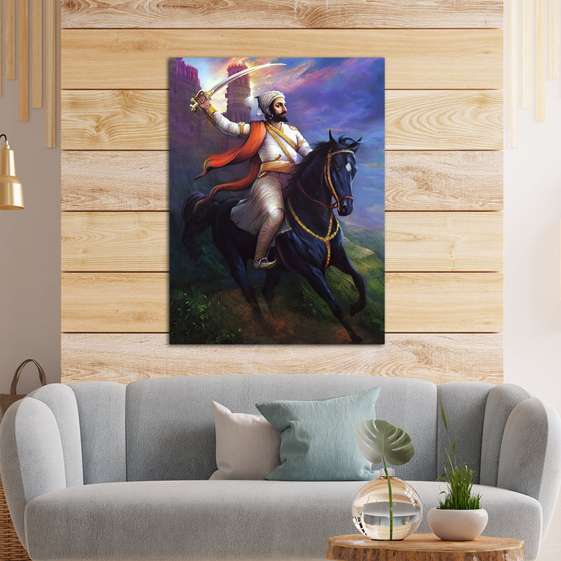 Chhatrapati Shivaji Maharaj Wall Painting On Canvas