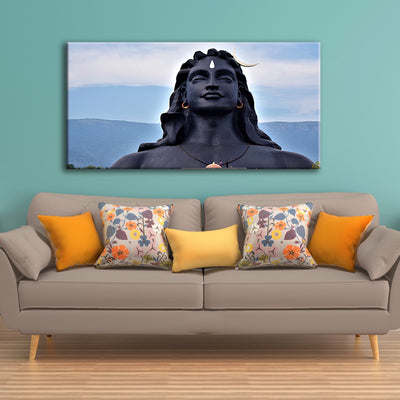 Lord Shiva With Moon On The Head Canvas Wall Painting