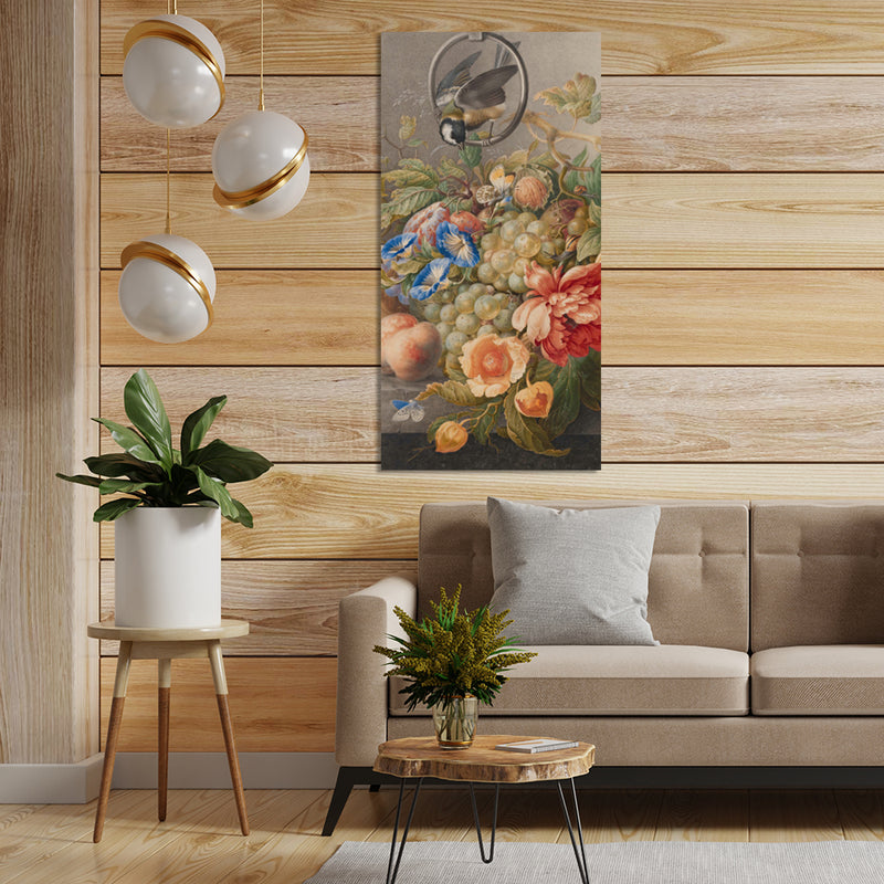Fruits With Flowers & Bird Canvas Wall painting