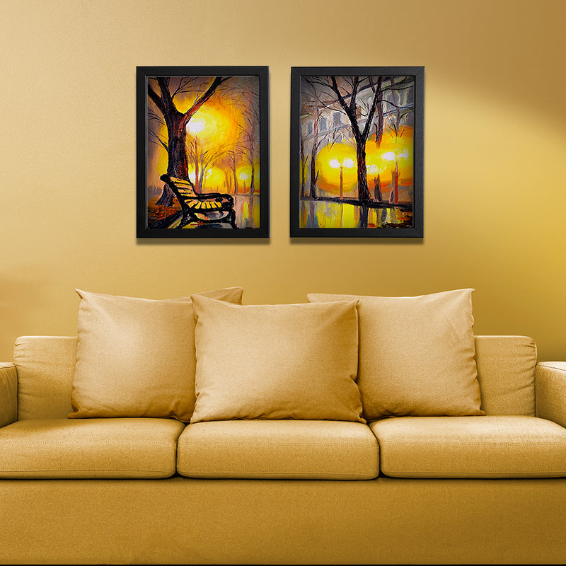 Black , Wood wall photo frame set of 2