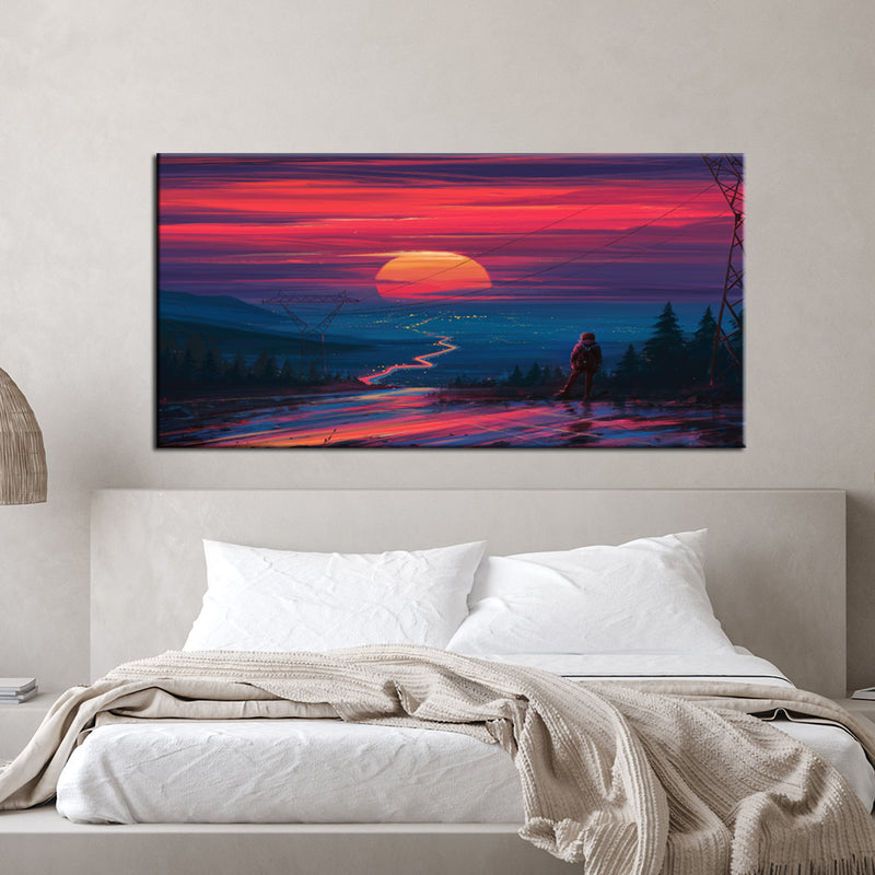 Abstract Sunset Modern Art Canvas Wall Painting