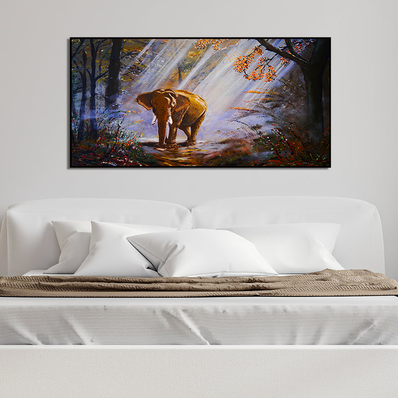Artistic Elephant Canvas Floating Frame Wall Painting