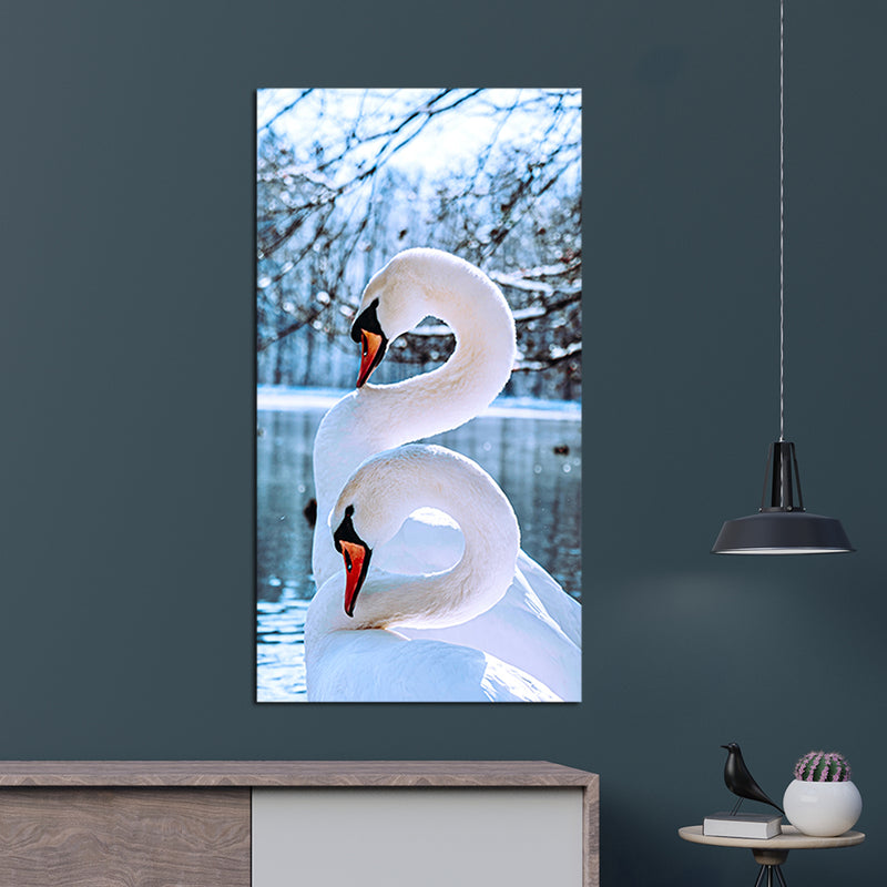 Couple Swan Canvas Wall Painting