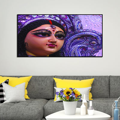 Goddess Durga Canvas Floating Frame Wall Painting