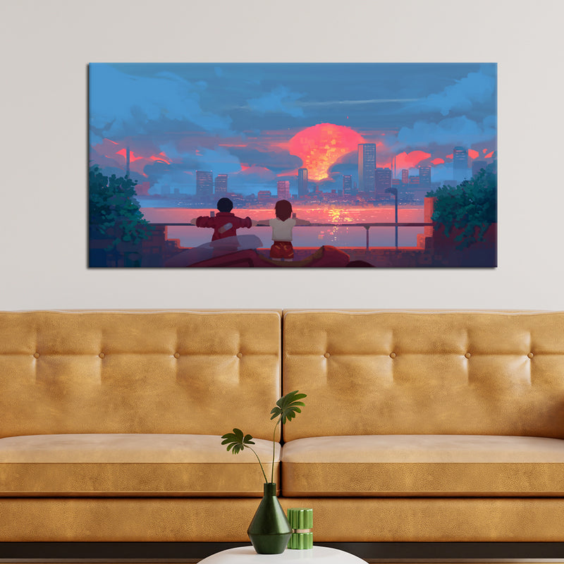 Couple Illustration Canvas Wall Painting