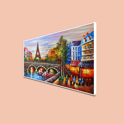 Eiffel Tower Sea View Floating Frame Canvas Wall Painting