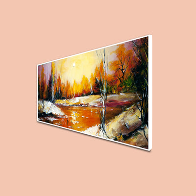 Abstract River View Canvas Floating Frame Canvas Wall Painting