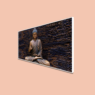 Landscape Meditating Buddha Canvas Floating Frame Wall Painting