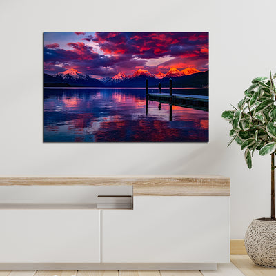 Lake Mcdonald Glacier View Wall Painting On Canvas